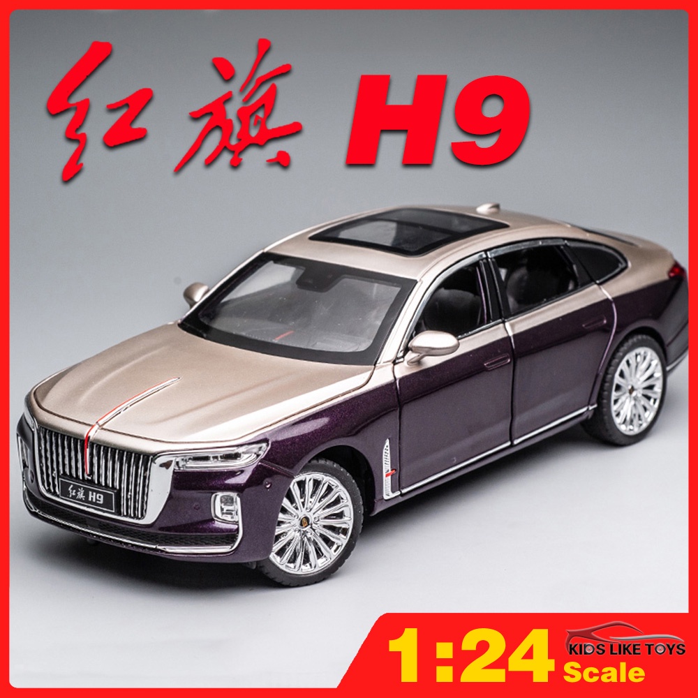 Klt 1:24 HongQi H9 โลหะDiecastโลหะผสมของเล่นขนาดใหญ่รถยนต์รุ่นรถบรรทุกของขวัญเด็กเด็กยานพาหนะงานอดิเรกและของสะสม