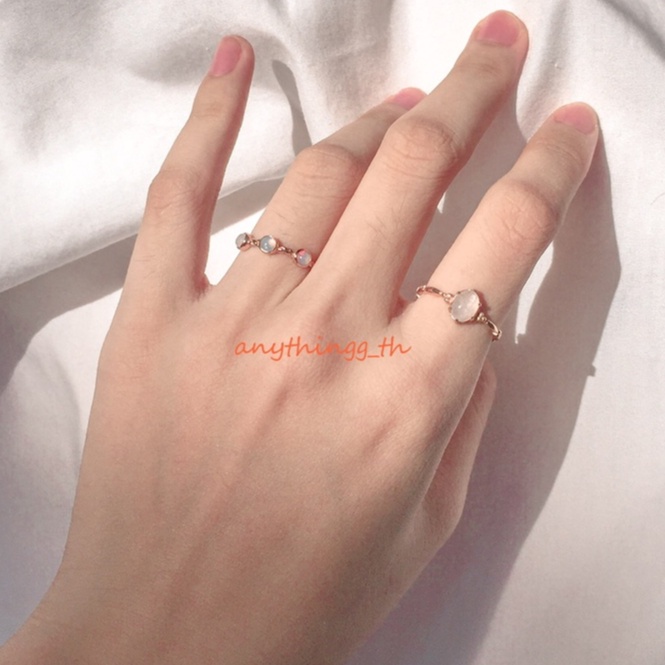 anythingg_th| แหวนเงินแท้925 พลอยMoonstone Rainbow ⛅️ 5*7mm ราคา ถูกที่สุด ดีลบีเคเค