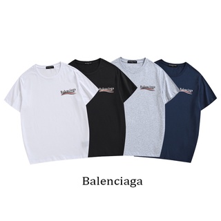 [S-5XL] เสื้อยืดแขนสั้น ผ้าฝ้าย พิมพ์ลายตัวอักษร BALENC&amp;GA พลัสไซซ์ สําหรับผู้ชาย และผู้หญิง