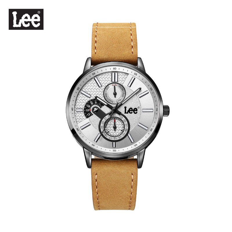 Lee นาฬิกาข้อมือ Metropolitan LEF-F161ABL1-8B แบรนด์แท้ USA สายหนังสีน้ำตาล กันน้ำ ระบบอนาล็อก