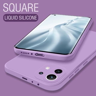 เคสโทรศัพท์กันกระแทกซิลิโคน Square Liquid Silicone Case For Xiaomi Mi 11 / 11 Lite Pro Ultra Phone Case Soft TPU Shockproof Casing Back Cover