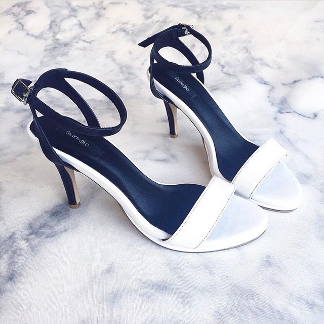 Silverie_brand : mirin heels สี black&white