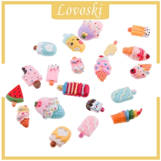 ( Lovoski ) 20 ตุ๊กตาเรซิ่นลายการ์ตูนไอศกรีม Diy