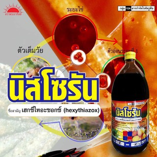 นิสโซรัน2%อีซี  ขนาด1ลิตร (เฮกซีไทอะซอกซ์) ออกฤทธิ์ต่อไร