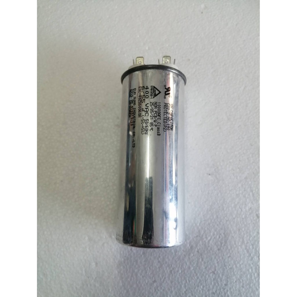 0000486 คาปาซิเตอร์ 3 ขั้ว 6/55 uF ใช้กับ แอร์ แอลจี คาปาแอร์ ขนาด 9000-12000BTU