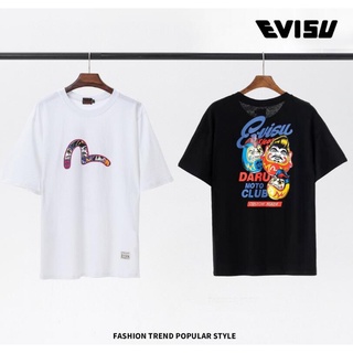 ราคาต่ำสุดเสื้อยืดแขนสั้น ผ้าฝ้าย พิมพ์ลาย Evis แฟชั่นสําหรับผู้ชาย และผู้หญิงS-3XL