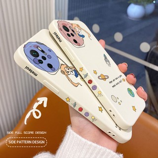 เคสโทรศัพท์สาวนักบินอวกาศ Liquid Silicone Phone Case For Xiaomi Redmi Note 10 Pro Max 10s 4G 5G 10Pro 10ProMax Shockproof Camera Lens Protection Soft Back Cover เคสมือถือ