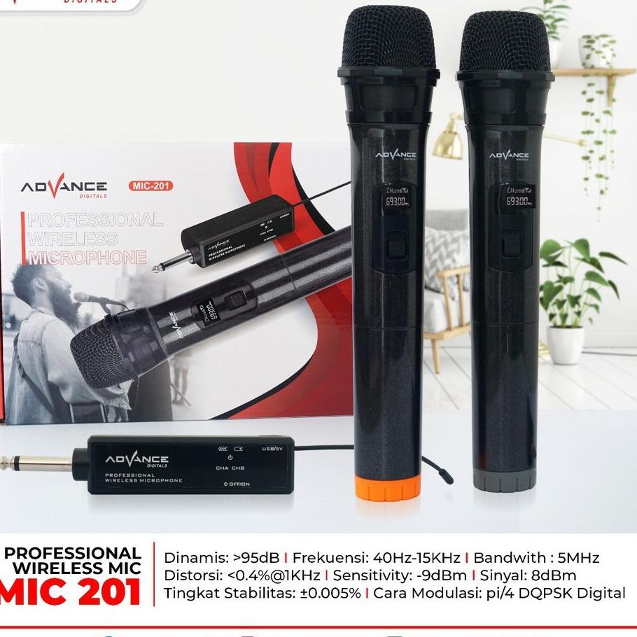 ใหม่ ขายดี ไมโครโฟนไร้สาย Advance Mic301 Mic202 Mic201 Mix Karaoke จอแสดงผล Led 2 ไมโครโฟน แบบ