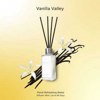 ก้านหอม ปรับอากาศ Diffuser กลิ่น Vanilla Valley 50ml ฟรี!! ก้านไม้กระจายกลิ่น (ไม่มีกล่อง) (no box)