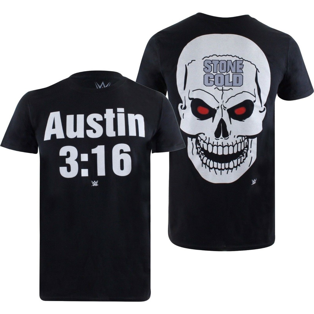 Wwe-Steve Austin 3 16-stone เสื้อยืดลําลองสําหรับผู้ชายแขนสั้นคอกลม ...
