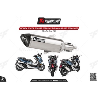 ท่อแต่ง Akrapovic Exhaust Slip-On Line (SS) New Shape (2 รู) Logo Aluminium HONDA FORZA 300ABS 2018-2019/ForzaABS 350...