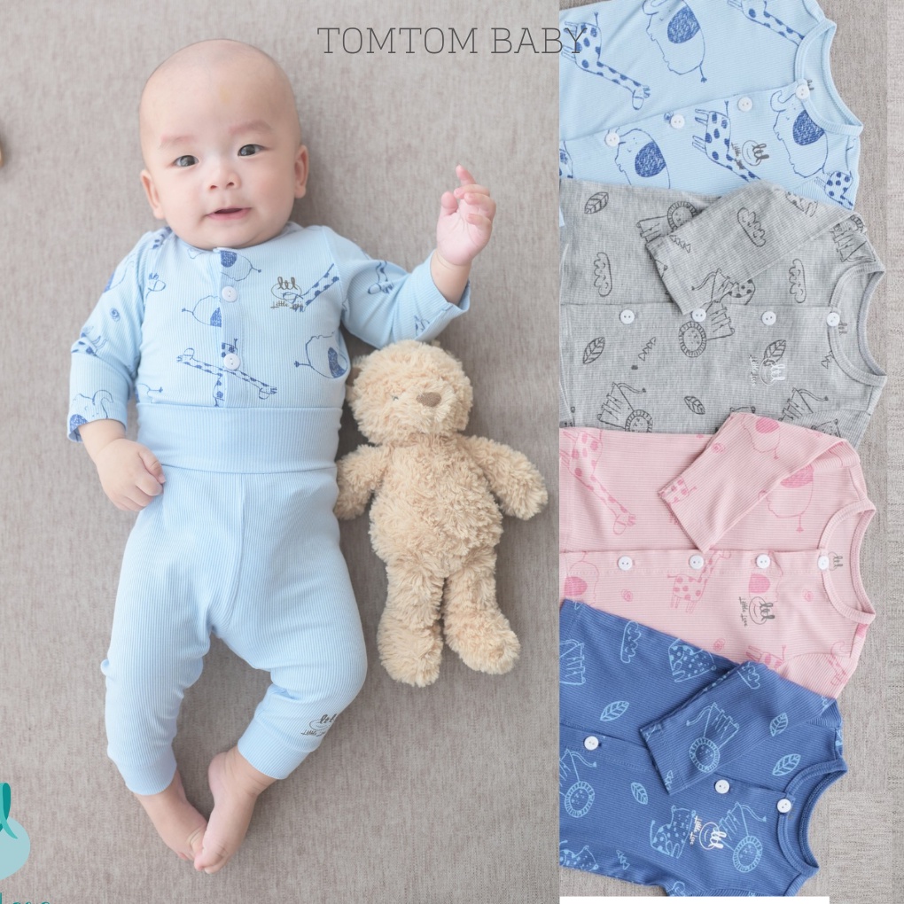 [Odd size Pink 3-6M] Little Love Pattern Straight Cloth Infant Set - LILA - Newbor