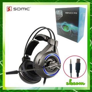 SOMiC A6 USB Gaming Headset Noise Cancelling Headphones with Rotatable Mic LED Wired Gamer Headphone