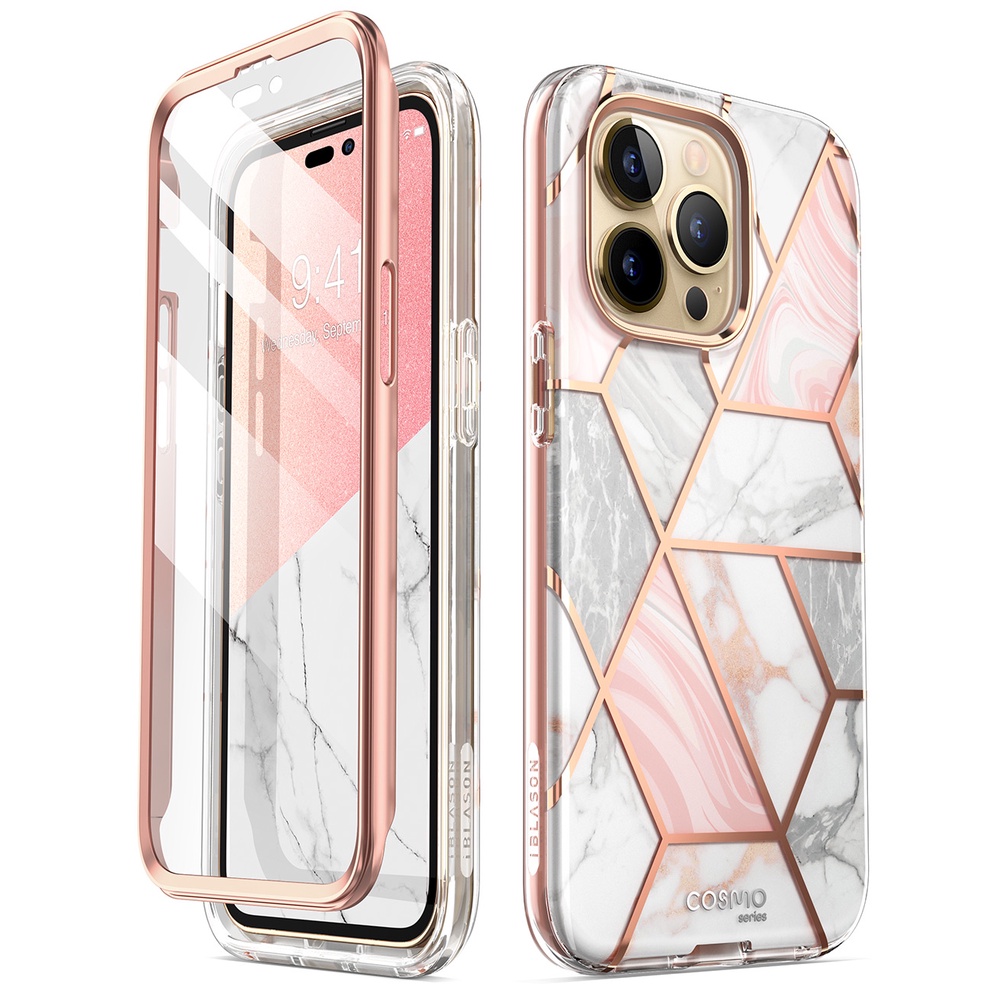 เคส i-Blason Cosmo Series สําหรับ iPhone 14/14 Pro/14 Plus/14 Pro Max Slim Full Body Stylish เคสป้องกันในตัวตัวป้องกันหน้าจอ