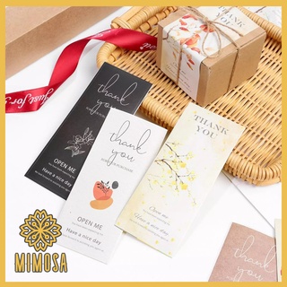 MIMOSA สติ๊กเกอร์ฉลาก สติ๊กเกอร์ขอบคุณ Thank You สี่เหลี่ยมผืนผ้า 6x15 ซม. สําหรับตกแต่งกล่องของขวัญ ของชำร่วย