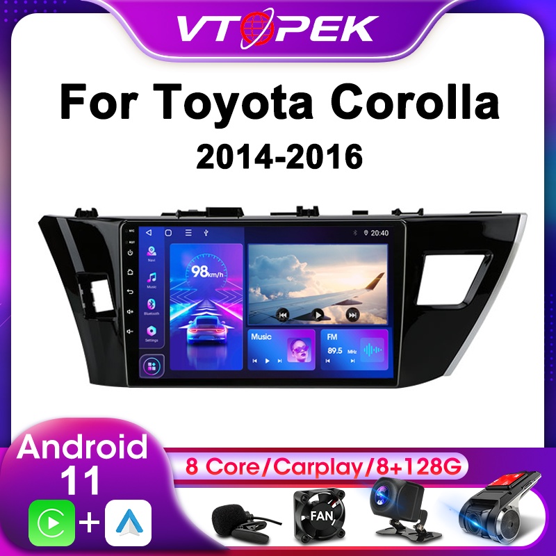 Vtopek 2Din For Toyota Corolla Ralink 2013 2014 2015 2016 4G Android 11 Car Stereo Radio Multimedia Video Player Navigat