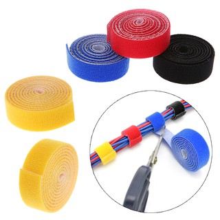 Reusable Nylon Fastening Cable Ties Bandage 1M Bobbin Winder Organizer Strap