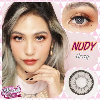 ✨ Nudy Gray (Wink lens) ขนาดโต บิ๊กอาย  ☀️กรองแสง uv ✔️เลนส์แท้จดทะเบียนถูกต้อง (บิ๊กอาย คอนแทคเลนส์Bigeye)