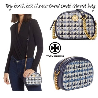 กระเป๋าสะพายผู้หญิงสายยาวสุดหรู Tory burch kira chevron tweed small camera bag