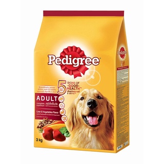 เพดดิกรี อาหารสุนัขโต รสตับและผัก 3 กก. อาหารสุนัข Pedigree Dog Food Adult Liver &amp; Vegetable 3 kg