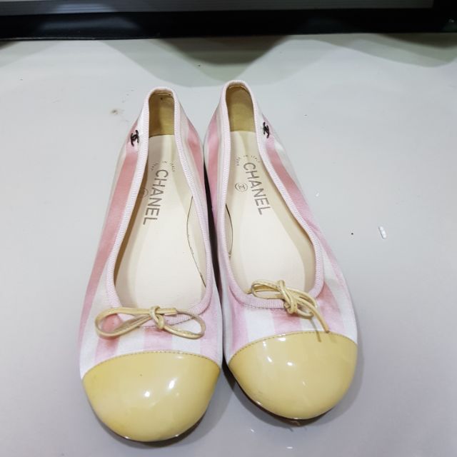 รองเท้า chanel แท้ chanel ballerina flat sz 37