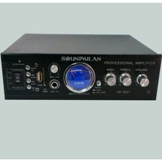 แอมป์ขยาย soundmilan รุ่น AV-3321 B2ใช้ไฟได้ 2 ระบบ ทั้ง AC 220V และ DC 12V
มีบลูทูธ เชื่่อมต่อกับสัญญาณสมาร์ทโฟนได้