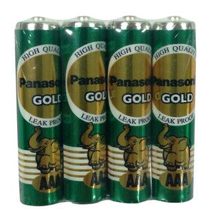 ถ่าน panasonic gold สีเขียว  มีสามขนาดให้เลือก AA/AAA/D