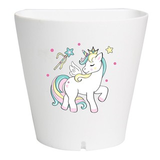 กระถาง SPRING P05 Wh UNICORN ไซส์ S สีขาว  HANGING PLASTIC POT PLANTER SPRING P05 WH UNICORN SIZE S WHITE