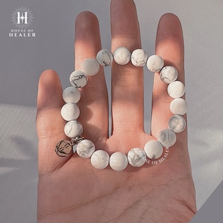 กำไลหินแท้ พลังเรกิ🌟Howlite ฮาวไลท์🌟ใจสงบ นอนหลับง่าย คลายกังวล โดย House of Healer