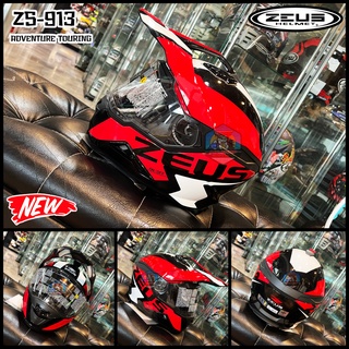 หมวกกันน็อค ZEUS 913 METALLIC BLACK RED 2022 ใหม่ล่าสุด