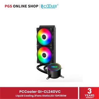 PCCooler GI-CL240VC (ชุดระบายความร้อนซีพียูด้วยของเหลว) Liquid Cooling 2Fans StaticLED TDP250W สินค้ารับประกัน 3 ปี