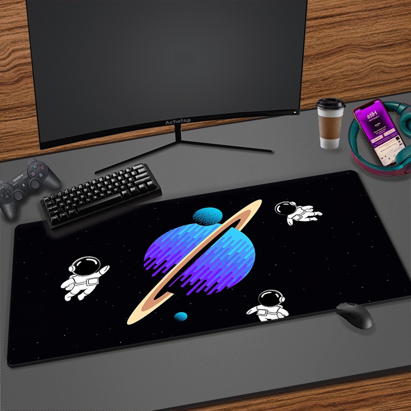 Space Art แผ่นรองเมาส์ขนาดใหญ่แผ่นรองเม้าส์ยางธรรมชาติพรม Pc คอมพิวเตอร์ Mousepad สําหรับ Pc Gamer โ
