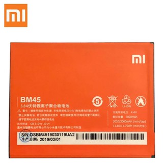 100% Original Xiaomi BM45 Battery สำหรับ Xiaomi Redmi หมายเหตุ 2โทรศัพท์มือถือแบตเตอรี่ BM45 3020mAh สำหรับ Xiaomi Redmi