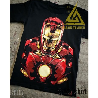 BT 107 Iron man Mark7 เสื้อยืด สีดำ BT Black Timber T-Shirt ผ้าคอตตอน สกรีนลายแน่น S M L XL XXL