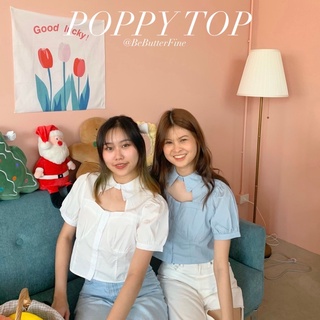 BEBF14 - POPPY TOP เสื้อคอปกเว้า