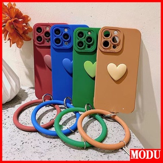 Modu เคสโทรศัพท์มือถือ ซิลิโคนนิ่ม ลายสติกเกอร์หัวใจ สีแคนดี้ พร้อมสายคล้องมือ สําหรับ Huawei Y6S Y6 Y7 Pro 2019 Y6P Y7P Y7A Y9 Prime 2019