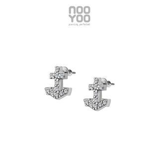 NooYoo ต่างหูสำหรับผิวแพ้ง่าย Anchor with Cubic Zirconia