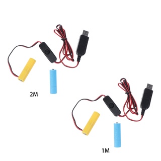 R* สายพาวเวอร์ซัพพลาย USB พร้อมสวิตช์เปิดปิด สําหรับแบตเตอรี่ AA 2AA 3V