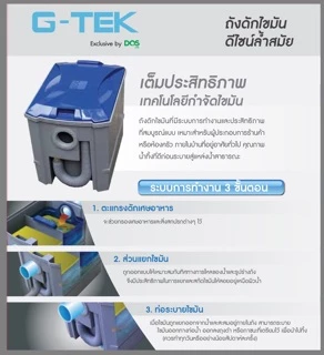 📢DOS ถังดักไขมันบนดิน รุ่น G-TEK 15 ลิตร GT-05/GY-15L ดอส ถังดักไขมันใต้ซิ้งค์ บนดิน g tek Dos-Dsure ถังดักไขมัน 15ลิตร