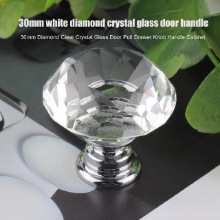 [New7.15]30mm Diamond Clear Crystal Glass Door Pull Drawer Knob Handle Cabinet