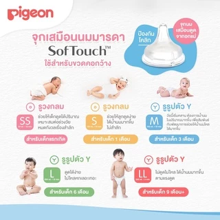 จุกนม Pigeon คอกว้างเสมือนนมแม่ plus *ผลิตในประเทศไทย* มี มอก.