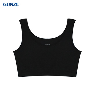 GUNZE เสื้อกล้ามผู้หญิง ครอป Top Bra รุ่น NH1647 (NH4709) สีดำ ไม่มีฟองน้ำ