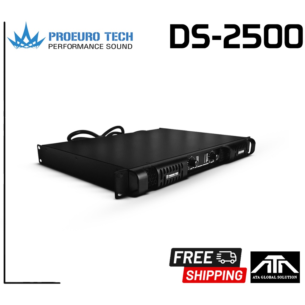 PROEUROTECH DS-2500 poweramp พาวเวอร์แอมป์ 2 ช่อง ขนาดความสูง 1U สวิทช์ชิ่ง DS 2500 DS2500