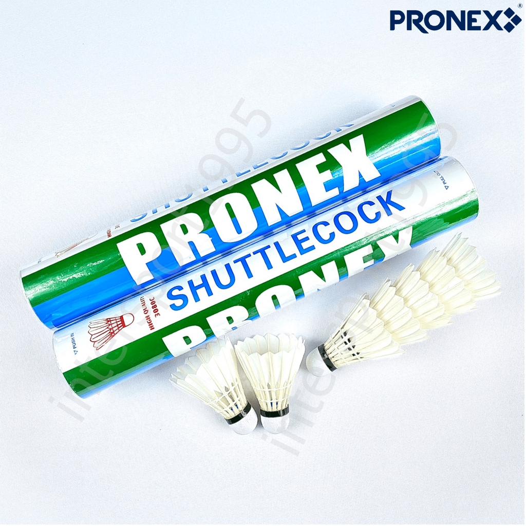 (ของแท้100%)**1 หลอด** ลูกแบด ลูกแบดมินตันขนไก่ PRONEX รุ่น 3080C (12 ลูก/หลอด)