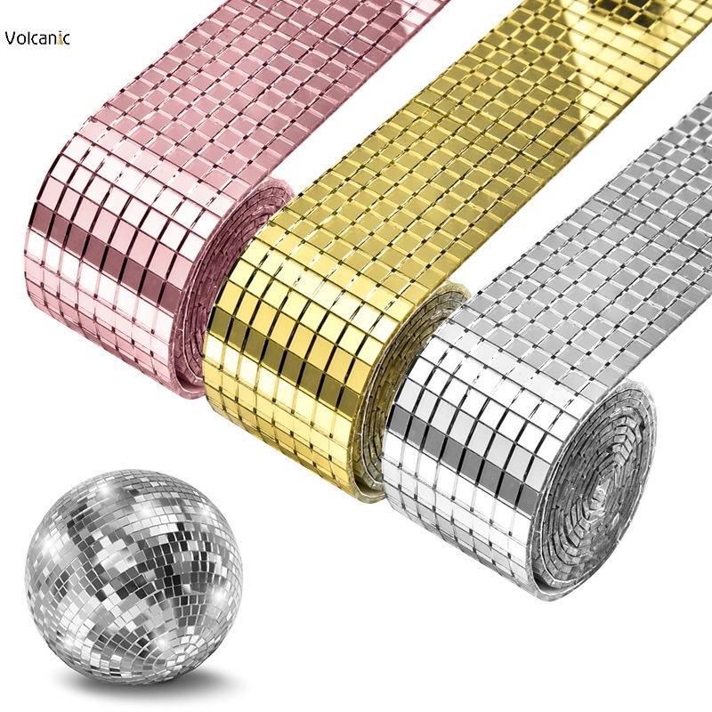 สติกเกอร์กระจกโมเสค ทรงสี่เหลี่ยม มีกาวในตัว สีเงิน สีทอง สีโรสโกลด์ สําหรับตกแต่งผนังบ้าน DIY 1 เมตร ต่อม้วน