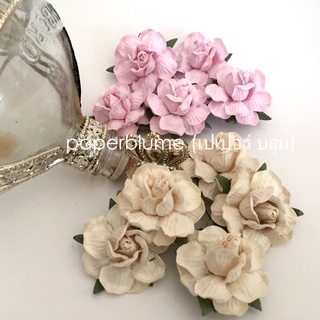 50mm/ 5 ซม /2 นิ้ว ดอกไม้กระดาษสา งานประดิษฐ์ งานแต่ง Mulberry Paper Flowers กุหลาบทะเลทราย ใหญ่ (40-ผสม ชมพู/เบจ)