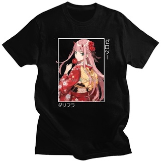 เสื้อยืดผ้าฝ้ายพรีเมี่ยม เสื้อยืดแขนสั้น พิมพ์ลาย DARLING In The FRANXX Zero Two สไตล์ฮาราจูกุ ระบายอากาศ โอเวอร์ไซซ์ แฟ