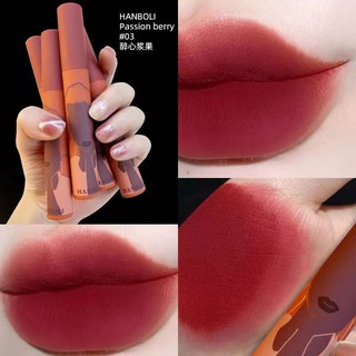 HANBOLIลิปจุ่ม ลิปสติก ลิปกลอส กันน้ำ  อาร์ตแกลเลอรี่ลิปโคลนมูส Matte Lip Glaze Velvet Lipstick NO.60