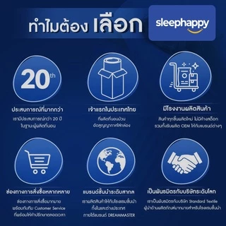 SleepHappy หมอนข้างโพลีเอสเตอร์ รุ่น Polyester Bolster ขนาด 1200 gsm สไตล์โรงแรม สัมผัสนุ่มสบาย ระบายกาศ
