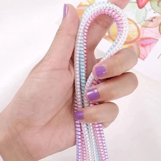 Ready Stock1Pc 1.4M/55 นิ้วGradient Spiral Cord Protector Cable Winderสําหรับสายหูฟังสาย/สายชาร์จ
